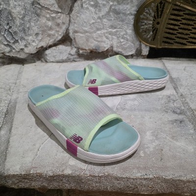New Balance 360 Fresh Foam Slides Sandal White Magenta Pop Women's 12 Men's 10.5