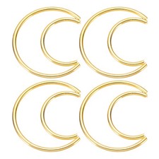 4PCS 2 Inch Moon Dream Catcher Rings Wreath Floral Ring Hoop, Gold