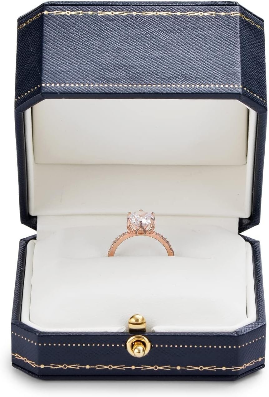 Oirlv Noble Engagement Ring Box Jewelry Gift Case Octagonal 