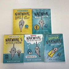 Ben Clanton Narwhal and Jelly Preschool Kindergarten 5 Children's Book Lot