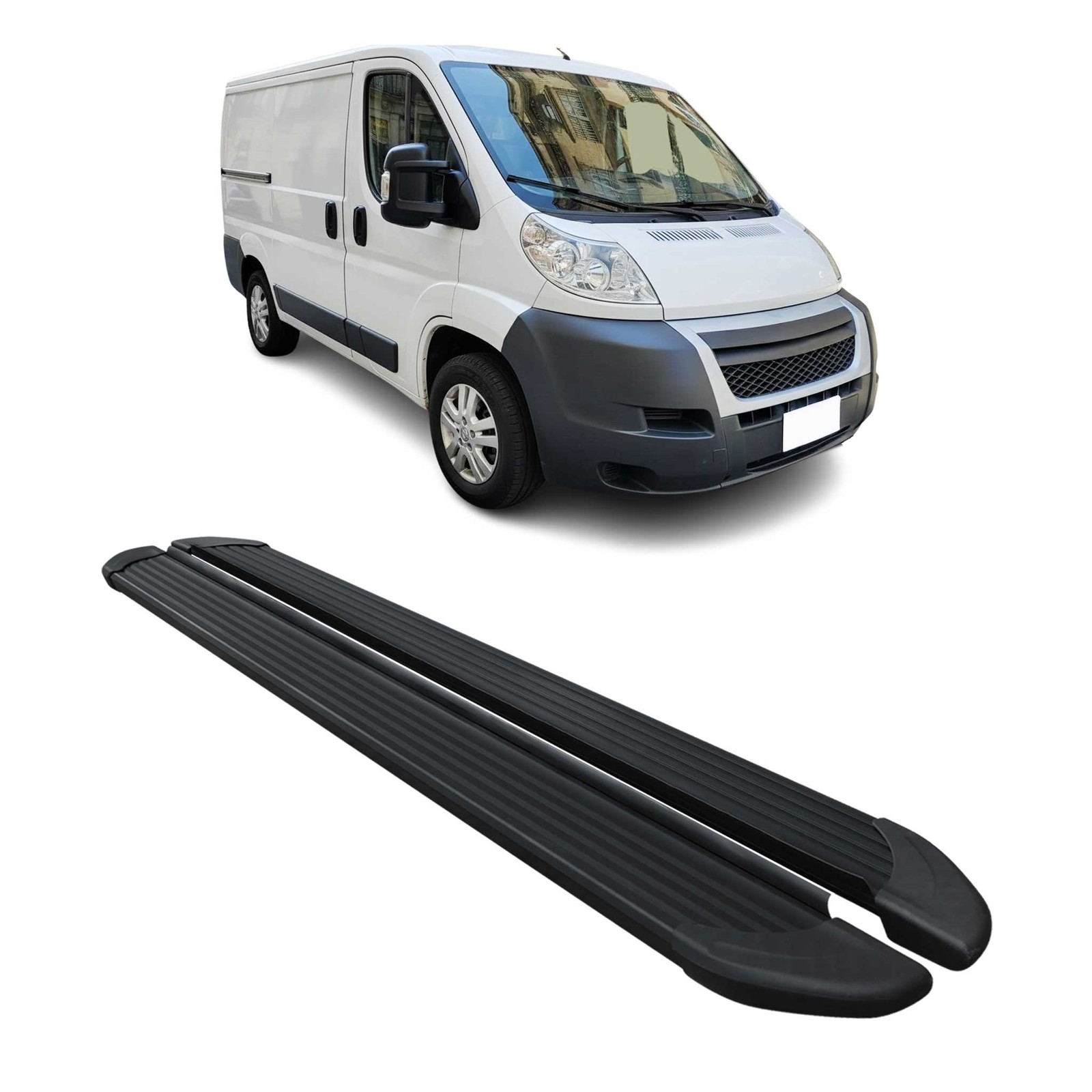 Marchepieds Jumper L1 aluminium noir antidérapant pour utilitaire