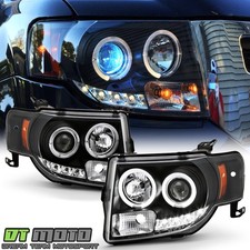 Black 2008-2012 Ford Escape Led Halo Projector Headlights Headlamps Leftright