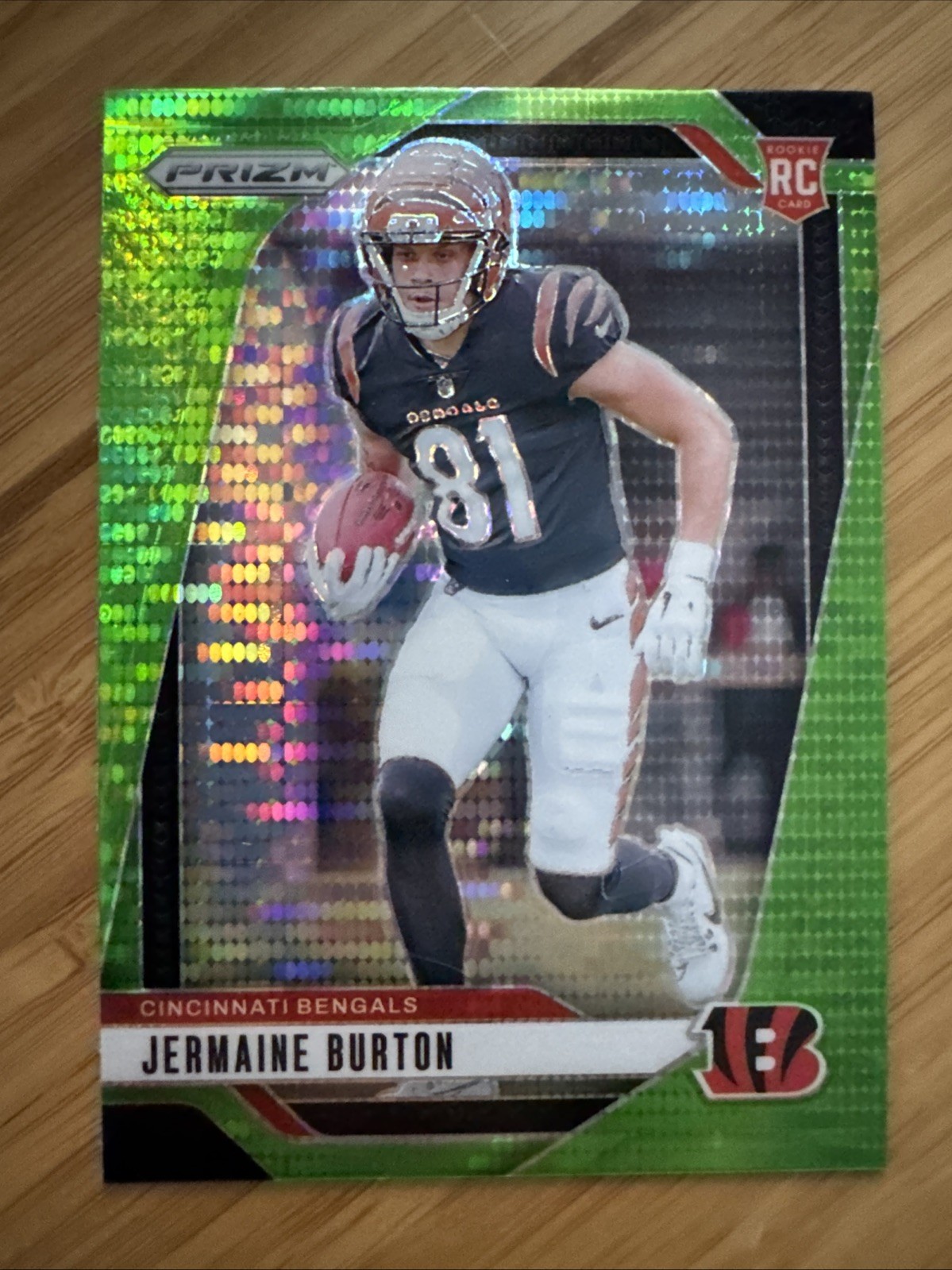 Jermaine Burton 2024 Panini Prizm - RC Neon Green Pulsar Prizm Bengals #350