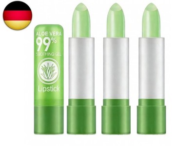 3 Stück Aloe Vera Farbwechsel Lippenstift, Langlebige Nährstoffe F