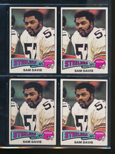Lot (4) 1975 Topps #152 Sam Davis Rookie RC Pittsburgh Steelers (FJ75) SWSW7