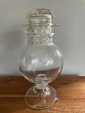 Vintage Antique Tiffin Glass Co Dakota Apothecary Jar W/Lid - 12” Clear