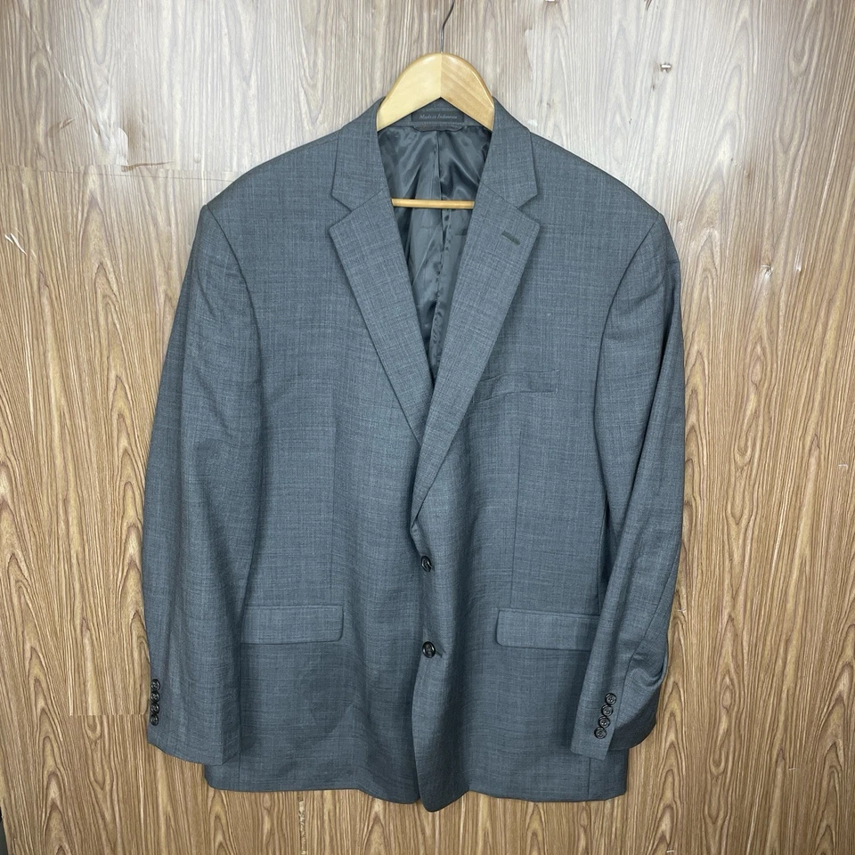 Костюм мужской Lauren Ralph Lauren 2 предмета 48L 40x34 серый однотонный 100% шерсть две кнопки - Изображение 3 из 4