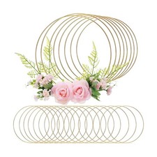 24 Pcs Metal Floral Hoop Macrame Gold Rings Metal Hoops Bulk for Cr... Fast Ship