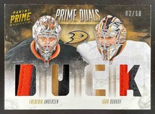 2013-14 PANINI PRIME FREDERIK ANDERSEN IGOR BOBKOV DUALS /50 #D-AB MEM