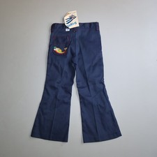 Vintage Flare Leg Bell Bottom Jeans Kids Youth 6 Rainbow Embroidered 70s