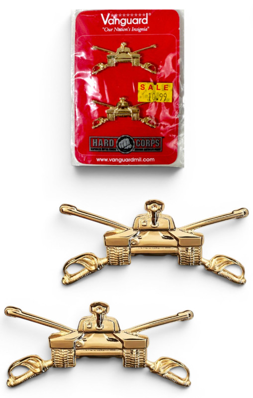 OBO 🪖⭐ NEW Pair of US ARMY OFFICER BRANCH ARMORED CAVALRY COLLAR INSIGNIA BRITE