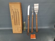 VTG 1973 Chicago Cutlery Barbecue Set B-33 USA MADE! w/ Info 3 Piece In Box