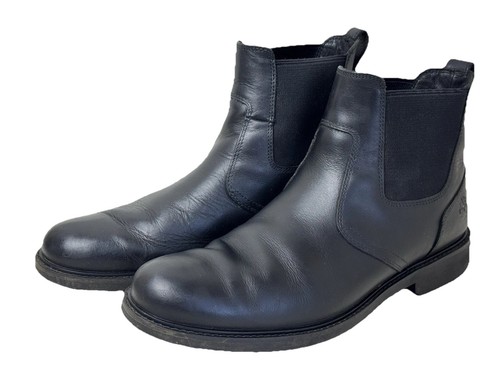 Timberland Men’s Black Leather Chelsea Boots Pull On UK Size 8 - Picture 2 of 19