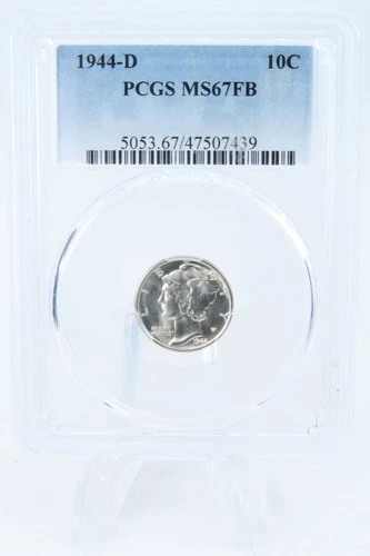 1944-D PCGS MS67FB Mercury Dime Business Strike 10C