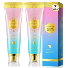 2Pack Niacinamide Whitening Toothpaste, Niacinamide Intensive Toothpaste, Fre...
