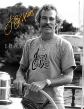 JIMMY BUFFETT SIGNED in Gold Pen Sailing his Motor Yacht 'Drifter' Large PHOTO