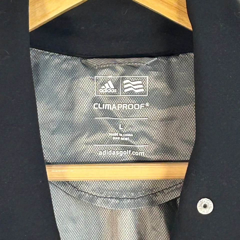 Легкая куртка для гольфа Adidas ClimaProof женская размер L серая черная на молнии спереди - Изображение 3 из 4