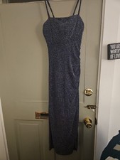 BEAUTIFUL OPEN BACK BLACK DIAMOND STUDDED 1.STATE DRESS SIZE MEDIUM SEE PICS