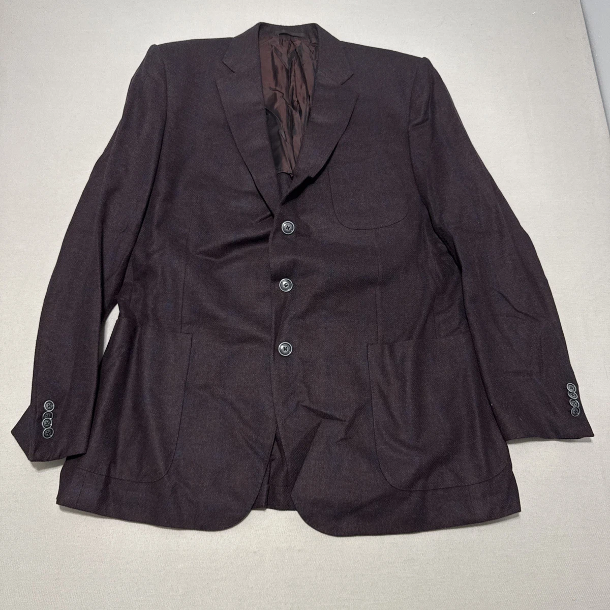 Ermenegildo Zegna Su Misura Blazer Mens 58L UK 48 Purple Wine Wool Cashmere