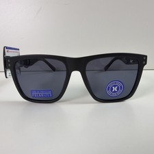 Hurley Men Polarized Flay-Top Square Sunglasses Black Frame Black Lens 55 mm