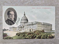 Vintage Color Postcard Our Next President William Howard Taft White House