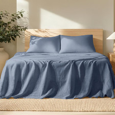 Split King Sheet Set - Luxury 100 Linen Bed Sheets - Deep Pockets - Easy Fit -