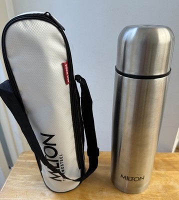 Milton Thermosteel Flip Lid 1000, Double Walled Vacuum Insulated Thermos 1000 ml