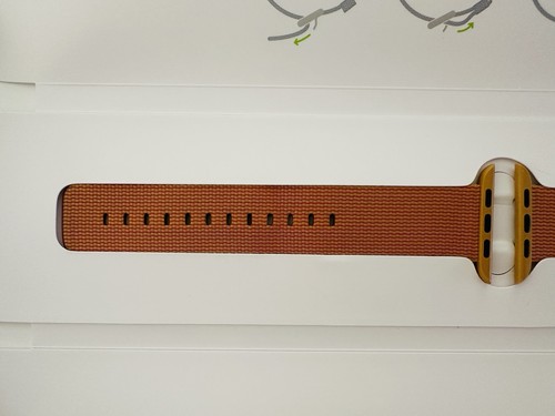 Genuine Apple Watch Nylon Band 42mm Gold Red MMA62AM/A Stainless Steel Buckle - Photo 3 sur 7