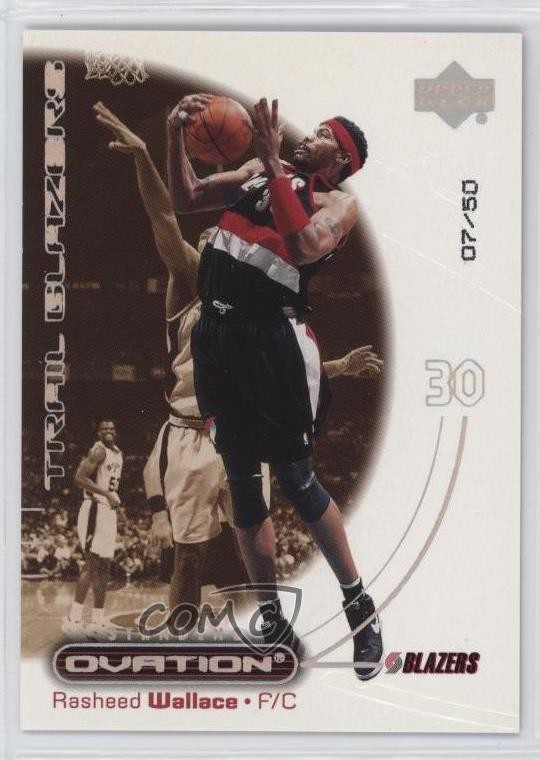 2000-01 Upper Deck Ovation Standing Ovation 7/50 Rasheed Wallace #43 9l1