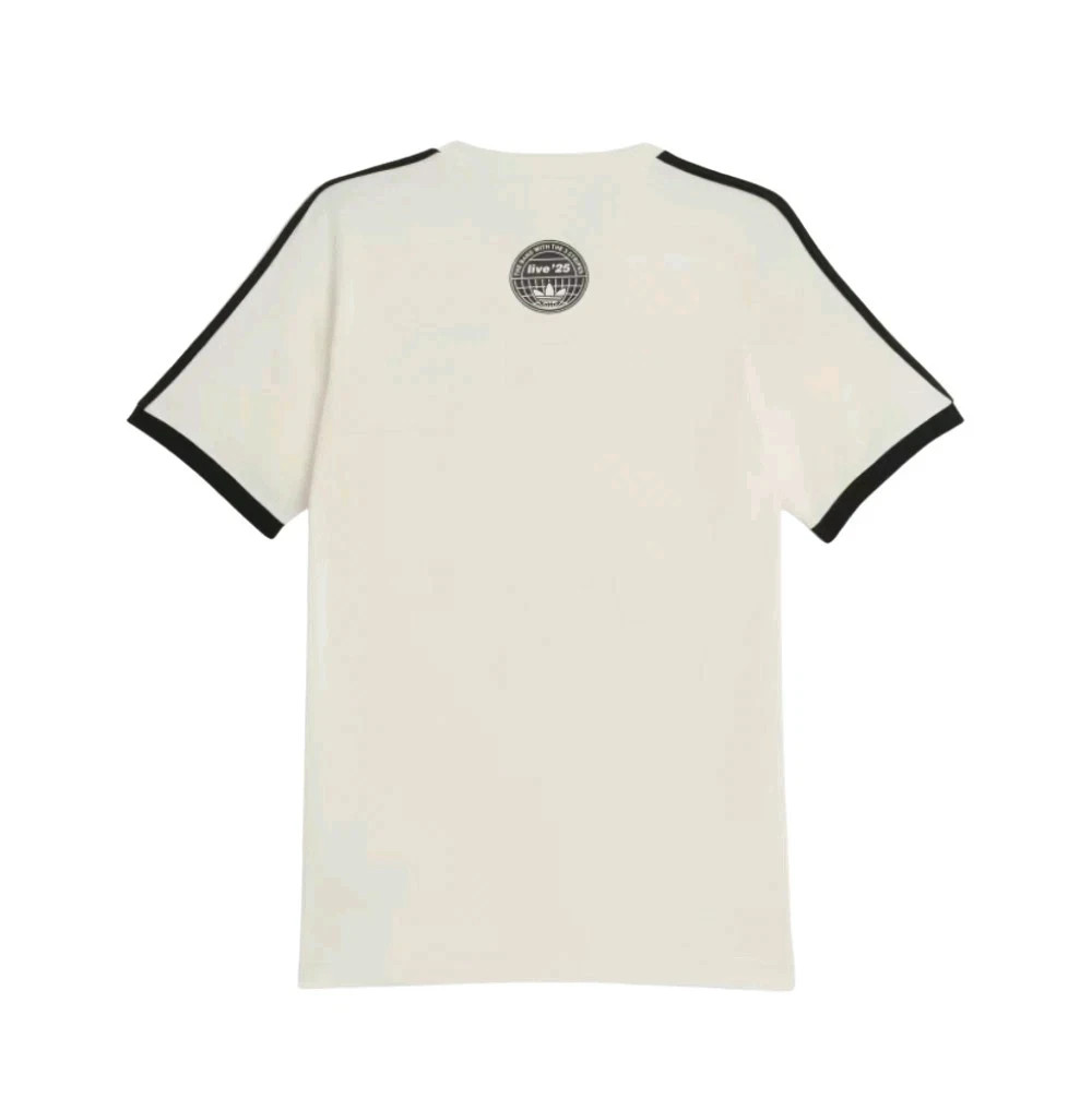 Adidas Oasis Tour 3-Stripes T-Shirt Cream White / Black Blue - XS