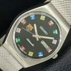 VINTAGE SEIKO AUTOMATIC 6309A JAPAN MENS BLACK COLOR DIAL WATCH a708353-1