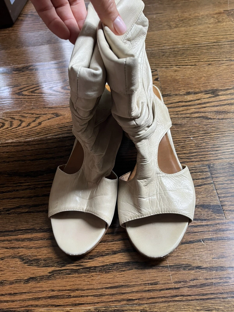 Beige booties shop open toe