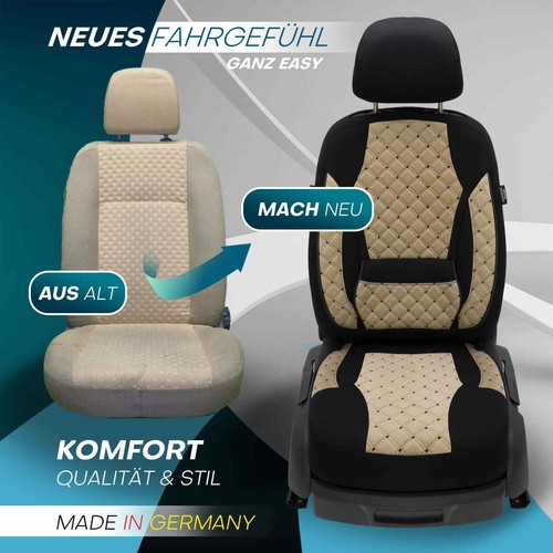 2x Sitzbezüge passend für Polestar Polestar 2 ab 2020 in Schwarz-Beige | PRIME - Bild 6 von 13