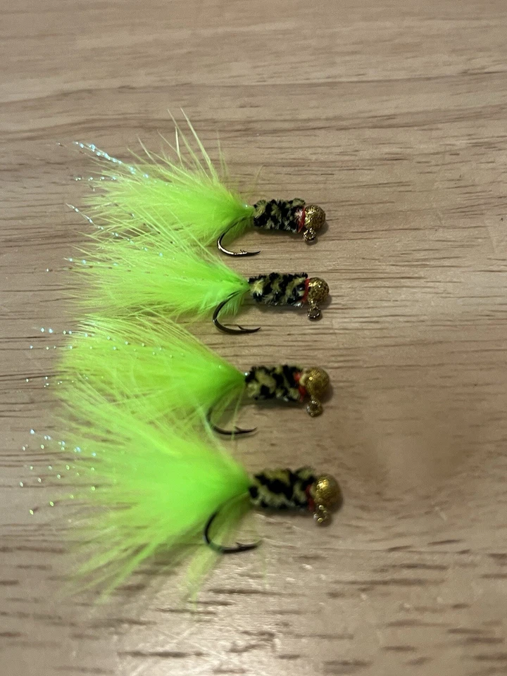 Джиги с четырьмя завязанными вручную краппи и голубой жабер 1/64 - Изображение 3 из 3