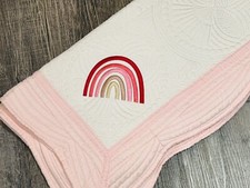 Baby Gift Crib Quilt For Nursery - Rainbow Baby- 36 x45