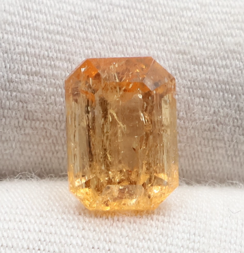 Piedra suelta de topacio imperial natural de 3,85 quilates 10x7 mm piedra preciosa de topacio imperial - Imagen 4 de 7