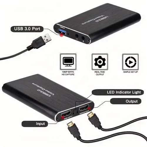 4K Capture Card Audio Video USB 3.0 HDMI Video Capture Device Full HD Recording - Picture 8 of 13