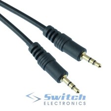 Gold 3.5mm Stereo Plug to Plug Jack Audio Cable Lead AUX Headphone