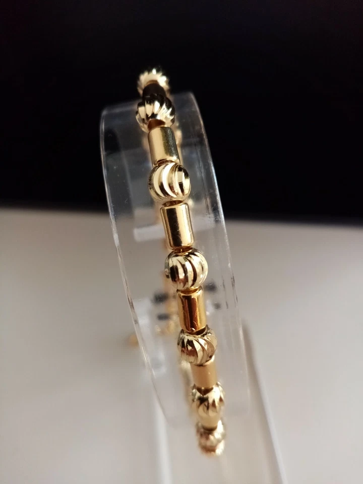 Schmuck Armband Spacer Perlen gefächert  vergoldet 19+4 cm - Bild 3 von 3