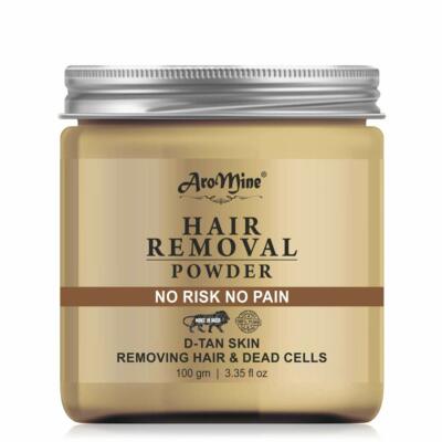 AroMine Natural & Organic Hair Removal Powder, All Hair & Skin Type, 100gm 1Pack