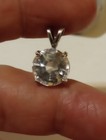 EARTHMINED GIL CERT. GEM TESTED HEATED WHITE SAPPHIRE 9.87 CT 925 SILVER PENDANT — photo 4
