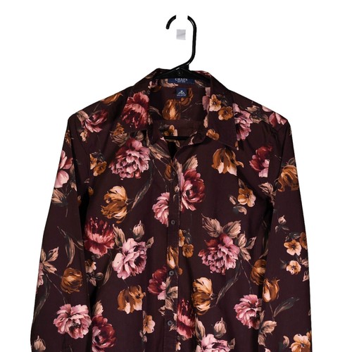 Chaps Ralph Lauren Women's Brown Floral Button Up Shirt Blouse PXL Petite Top - Picture 4 of 8
