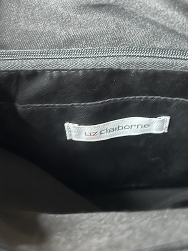 Liz Claiborne schwarz Kunstleder Schulter Handtasche Geldbeutel Doppelgriff - Bild 16 von 16