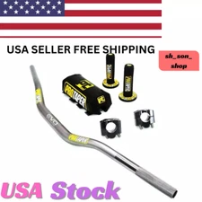 Original "GRAY PRO TAPER Handlebar Fat Bar DIRT BIKE 11/8'' ATV Quad GRIPS Pads