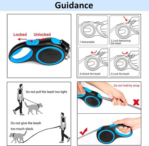 Einziehbare Hundeblei Ausziehbar Training Hundeleine Haustierblei 3 Größen 3m 5m 8m - Bild 42 von 54