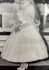 Vintage 1955 Lace Satin Tulle Wedding Dress