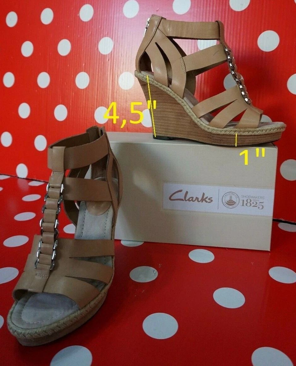 Sonrisa Instalación Estación 110$ CLARKS Silky Smooth SOFTWEAR leather UK7 US9 EU40 PLATFORM SANDALS  SHOES | eBay