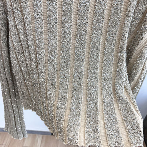 Brunello NUOVO Cucinelli maglia paillettes girocollo maniche lunghe gonna midi set - Foto 7 di 13