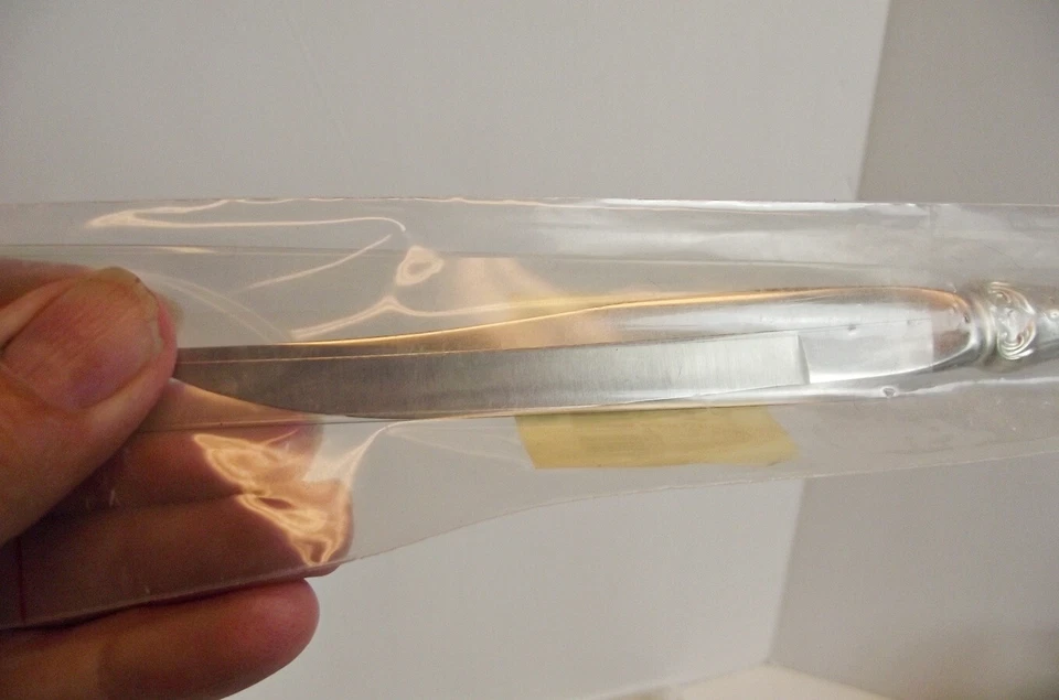 Cuchillos para carne de plata esterlina DEADSTOCK Reed & Barton Francis I borde biselado 8 piezas Foto 3 de 4