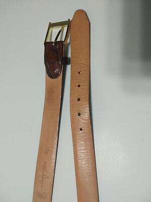 Alligator Belt Leather Grain Calf Handmade S USA‎ Handmade Martin Dingman Exotic Alexander Alligator Grain Italian Calf Leather Belt - Black  main image 3